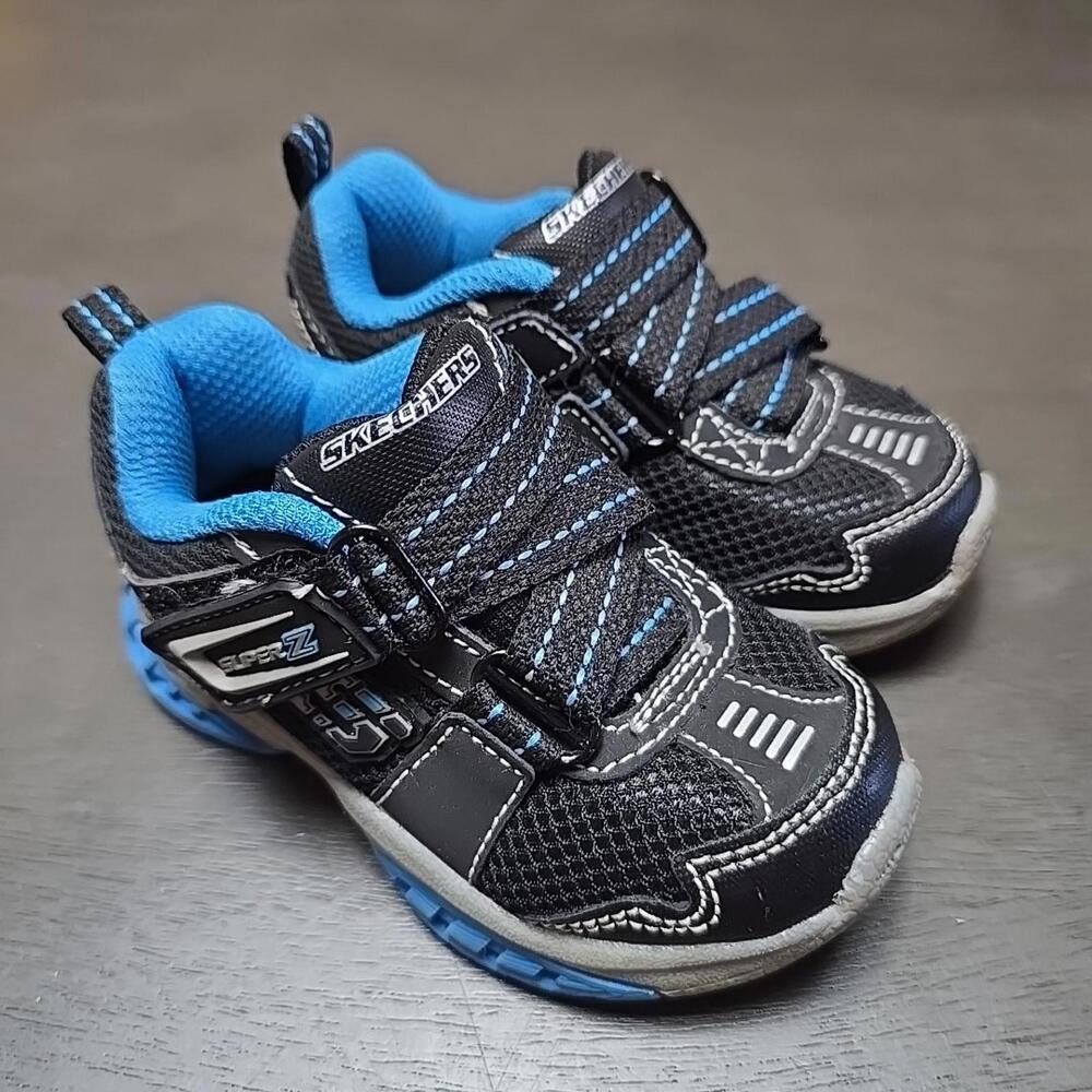 SKETCHERS SUPER Z l Boys sneakers Blue Black Size 6 Very Good Pre-owned